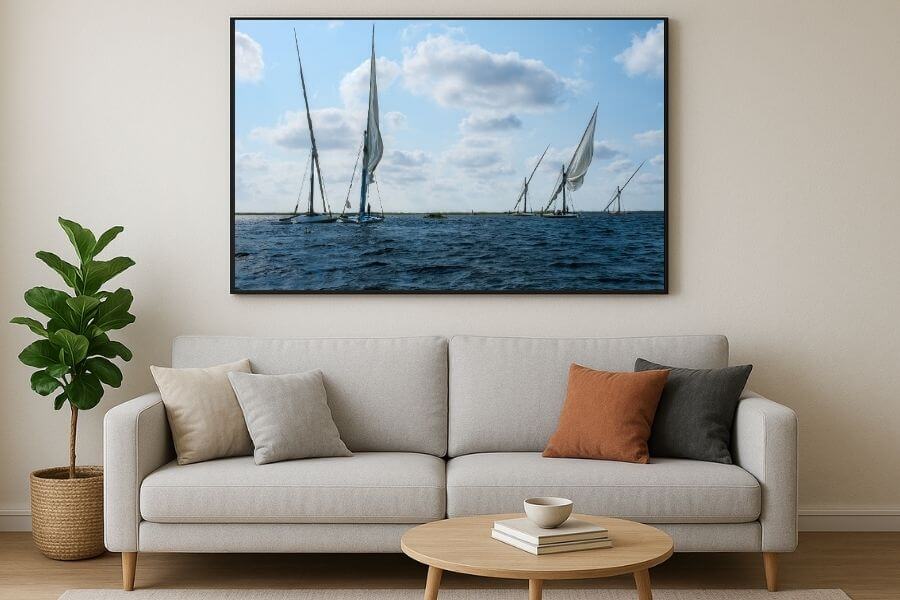 fishing boats in Lake Burullus.